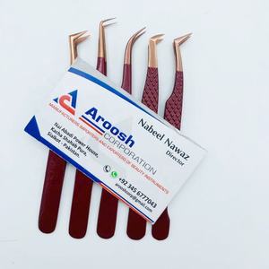 คีมหนีบขนตาจับเพชรแบบมืออาชีพแหนบปลายแหลมทำจากสเตนเลสสีน้ำตาลแดงกุหลาบทอง - Product Image 2