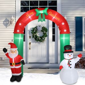 Arco Decorativo Festivo di 2,4 Metri con Babbo Natale e Pupazzo di Neve, 7 Luci, Decorazioni Gonfiabili per Esterni - Product Image 5