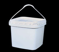 Seau en plastique PP blanc carré de 10 L, hermétique, avec couvercle à bascule, pour l'emballage de liquides chimiques - Product Image 3