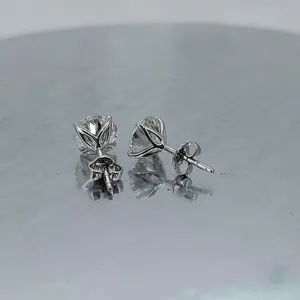 1.50Ct Cut Natural Diamond Unisex Stud Solitaire <b>Earrings</b> 14k White Gold Gold Plated IGI Certified Luxury Wedding Engagement - Product Image 4