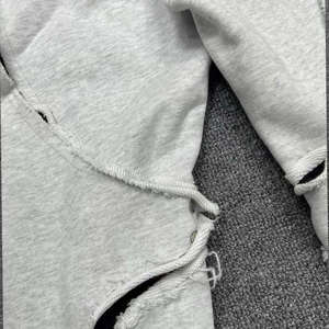 Pantalon de jogging fuselé vintage haut de gamme pour homme, en coton 320 g/m², avec appliqué détachable à boutons-pression, gris clair - Product Image 5