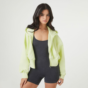 Sweat-shirt à capuche zippé pour femme, haut décontracté à manches longues et léger pour le fitness, la course, la marche, le yoga, les sports et le quotidien - Product Image 1