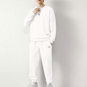 Ensembles de survêtements pour hommes 2 pièces, tenues de sport décontractées unies, sweat-shirt à col rond et pantalon de jogging, vêtements de sport actifs - Product Image 2