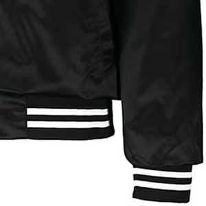 <b>Women</b> Baseball <b>Jacket</b> Satin Varsity Style Windbreaker Raglan Sleeve Casual Team <b>Jacket</b> Custom Logo OEM Outerwear - Product Image 5