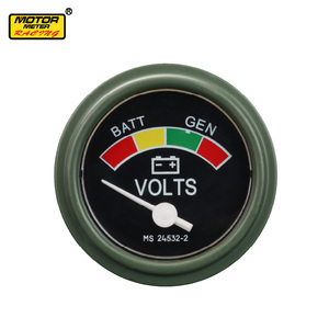 Nuevo Medidor de Voltaje HMMWV de 52 mm para HUMVEE, con Borde Verde y Placa Frontal Negra, Motormeter Racing AMHWV-VO - Product Image 1
