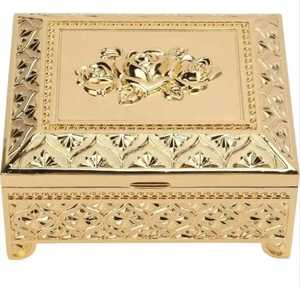 Antique Silver Plated Metal Jewelry <b>Box</b> Vintage Rose Engraved <b>Trinket</b> Organizer Storage Chest Case Wholesale - Product Image 2