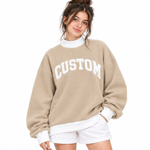 Compre un Conjunto Premium para Mujer de Corte Holgado con Cuello Alto, Sudadera Oversize y Pantalones Cortos, Ropa Casual de Dos Piezas, Atuendo Relajado y Cómodo - Product Image 4