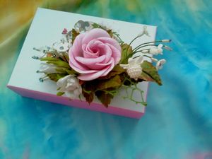 Luxury Floral Storage <b>Box</b> Pink Rose Gift Case Decorative <b>Keepsake</b> <b>Box</b> Artificial Flower Gift <b>Box</b> - Product Image 3