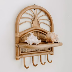 Estantes de Pared de Ratán para Organización del Hogar, Innovadores, Apilables, con Ganchos - Product Image 1