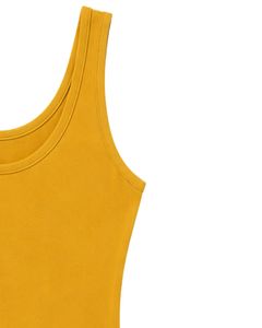 Manufacturer Mustard Yellow Sleeveless Tank <b>Top</b> With Gray High Waist Shorts Women Casual Summer Lounge Two Piece Outfit Set - Product Image 4