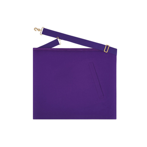 Tablier de Rite Écossais Premium en Velours Violet avec Broderie Dorée, Régalia Cérémonielle en Satin Blanc, Fait Main, Meilleure Qualité Artisanale - Product Image 2
