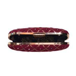 Elegant <b>Red</b> <b>Sequins</b> Checks Capsule Clutch Designer Party Purse for Women Wedding and Celebration Use - Product Image 3