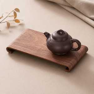 Bandeja de Té de Madera de Nogal, Tabla de Té Curva Simple, Mesa de Té Pequeña, Bandeja Decorativa de Madera para Bebidas, Tabla de Servir Café Hecha a Mano por UO - Product Image 2