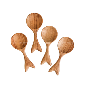 Cuillère en bois artisanale en forme de poisson, cuillère à café et à thé en bois naturel, cuillère à épices en bois pour sel, sucre, épices, cuillère en bois dauphin 2026 - Product Image 2