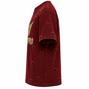 Camiseta de Algodón Bordada de Lujo con Efecto Desgastado – Estilo Urbano Oversize con Bordado Premium, Moda Urbana de Algodón Pesado - Product Image 4
