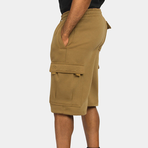 Shorts cargo pour homme en polaire épaisse, mi-longs, en coton respirant, avec logo frontal, style streetwear, fermeture à cordon de serrage - Product Image 6