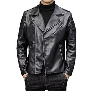 Chaquetas de Cuero con Logotipo Personalizado de Alta Calidad para Hombre, Color Sólido, Nuevo Estilo, Ropa Exterior de Moda de Alta Calidad - Product Image 1