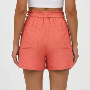 Women’s Casual Shorts Lightweight Soft Fabric <b>Elastic</b> <b>Waist</b> Drawstring Side Pocket Custom Apparel - Product Image 3