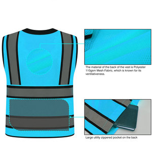 Chaleco de Seguridad Reflectante para Hombre, Alta Visibilidad, Bolsillos Amplios, Impermeable, para Trabajo y Construcción, Etiqueta Personalizada - Product Image 4