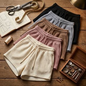 Pantalones Cortos Deportivos Casuales de Cintura Alta para Mujer, Pierna Ancha, Color Sólido, Transpirables, con Lazo, de Verano, a la Moda, Venta al por Mayor, Bangladesh - Product Image 1