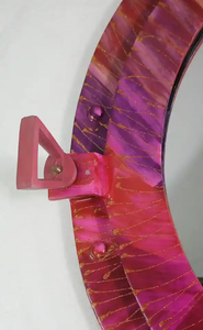 กระจกตกแต่งผนังทรงกลมทำมือพร้อมกรอบหลากสีมีลวดลาย - Product Image 2