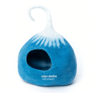 Maison pour chat promotionnelle bleu ciel en feutre – Produit pour animaux de compagnie - Product Image 2
