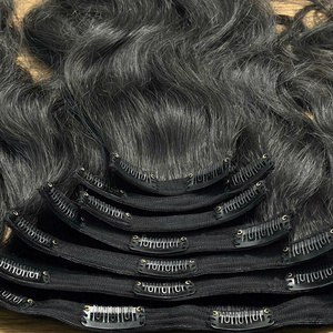 High Quality Natural Color Customize Length Clip In Wavy Hair No Shedding Pieces Shipping <b>Now</b> - Product Image 3