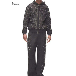 Best Selling <b>Lightweight</b> Hooded Men's Winter Tracksuits Pakistan Made 100% Cotton Unique Style Rhinestone Breathable Comfortable - Product Image 3
