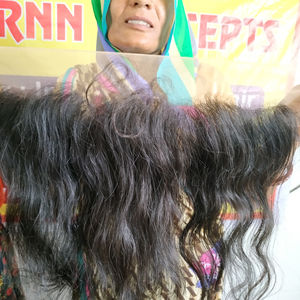 Extensiones de cabello virgen Remy indio alineado con cutícula Natural 100% 13*4 cabello humano templo ondulado Frontal - Product Image 2