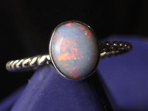 Australian Doublet <b>Opal</b> Classic Bezel Setting <b>Ring</b> 925 Sterling <b>Silver</b> 5US Size Handmade Wedding Party Gift for Her PMEGEMSBEADS - Product Image 4