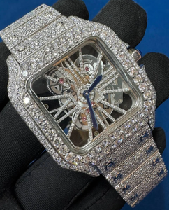 Montre automatique BOJ CATie.R002 Skeleton VVS Diamonds Luxurious Glass Alloy Stainless Steel Fully Iced Moissanite Movement Automatic 41MM - Product Image 5