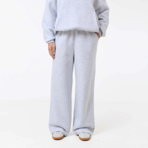 Conjunto Deportivo de Pantalones y Sudadera con Capucha para Mujer, Invierno, Oversize, Color Gris Sólido, 100% Algodón Ecológico, Largo Completo, Lavado Ácido, Estampado - Product Image 5