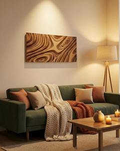 Accesorio de pared, elegante decoración de pared de madera, objeto decorativo de diseño, arte mural para sala de estar, decoración de pared de madera para entrada, estilo de lujo - Product Image 4