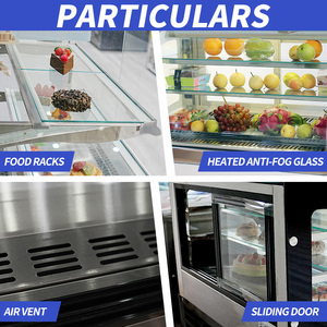Vitrine réfrigérée pour gâteaux commerciale 2-8 ° Réfrigérateur de comptoir sans givre à refroidissement par air pour gâteaux, sushis et pizzas - Product Image 3