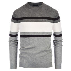 Pull en cachemire à col rond et manches longues pour homme, design tricoté personnalisé avec logo OEM, en coton mélangé, vente en gros - Product Image 2