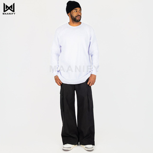T-shirt thermique blanc épais pour homme, coupe ample, en coton gaufré, style streetwear, personnalisable avec logo, fabricant MAANIFY – Meilleures ventes - Product Image 2
