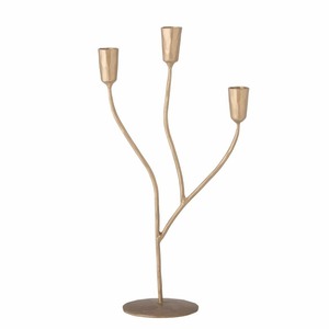 Support à bougies triple classique en or, décoratif, en métal, pour table, support à bougies de luxe, pour table à manger, événements de mariage, tendance - Product Image 3