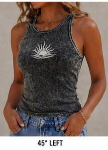 Custom Front Ladies <b>Vest</b> <b>White</b> Cotton Ribbed <b>Women's</b> Short Crop Tank <b>Top</b> Quick Dry Breathable Fitness Sports Wear Sleeveless - Product Image 4