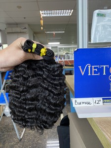 Precio al por mayor Color de pelo vietnamita crudo birmano rizado doble dibujado pelo de la mejor calidad pelo a granel cutícula vietnamita alineada - Product Image 2