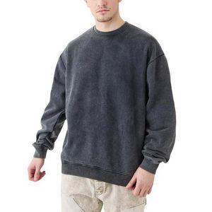 Sudadera de invierno para hombre, personalizada, de algodón y poliéster, con forro polar, bordada, con lavado ácido, corte regular, cuello redondo, unisex, precio económico. - Product Image 1