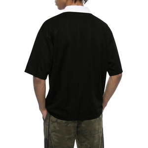Maillot de rugby pour homme, col noir et blanc, coupe ample, vêtements de sport athlétiques, maillot personnalisé en gros - Product Image 3
