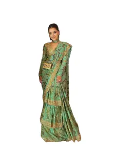 2024 New Bollywood người nổi tiếng lấy cảm hứng từ Sequins Saree với công việc áo cho phụ nữ ở mức giá tốt nhất