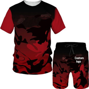 Ensembles personnalisés de haute qualité pour hommes : T-shirt et short décontractés en tissu tricoté respirant pour l'extérieur - Product Image 2