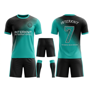 ชุดเสื้อฟุตบอลอินเตอร์นิท แขนสั้น คอกลม ระบายอากาศ ซับเหงื่อ ไซส์ใหญ่ สำหรับผู้ชาย - Product Image 4