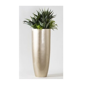 Vase à fleurs cylindrique en métal classique pour une présentation florale traditionnelle et moderne, utilisation à la maison et au bureau - Product Image 4