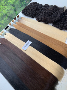 Extensions de cheveux vietnamiennes en vrac au prix de gros Double noyade 100 grammes Couleurs foncées 18 pouces - Product Image 4