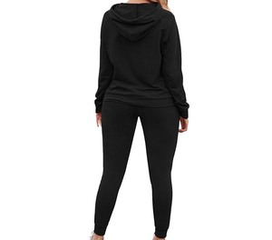 Premium Quality Two Piece Winter Girls winter printed tracksuit Wholesale street wear Two piece tracksuit set Solid color - Product Image 1