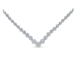 สร้อยคอเพชรคลัสเตอร์ทรงเชฟรอน คลาสสิก ทอง 14K แท้ (เพชรธรรมชาติ) ผู้ผลิต ขายส่ง ขายปลีก รับผลิตตามแบบ (OEM) - Product Image 4