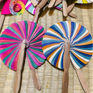 Éventail en bambou avec doublure en bambou, peint à la main, artisanat écologique, style bohème, décoration traditionnelle pour la maison, mariage, nouvel an, fêtes - Product Image 6