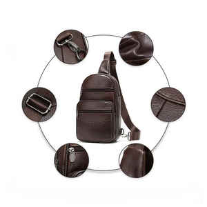 Bolso Bandolera Unisex con Cierre de Cremallera y Broche, Impermeable, de Cuero PU, Tamaño Pequeño, para Uso en Exteriores y Negocios - Product Image 4